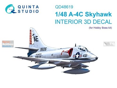 QTSQD48619 1:48 Quinta Studio 3D Decal - A-4C Skyhawk (HBS kit)