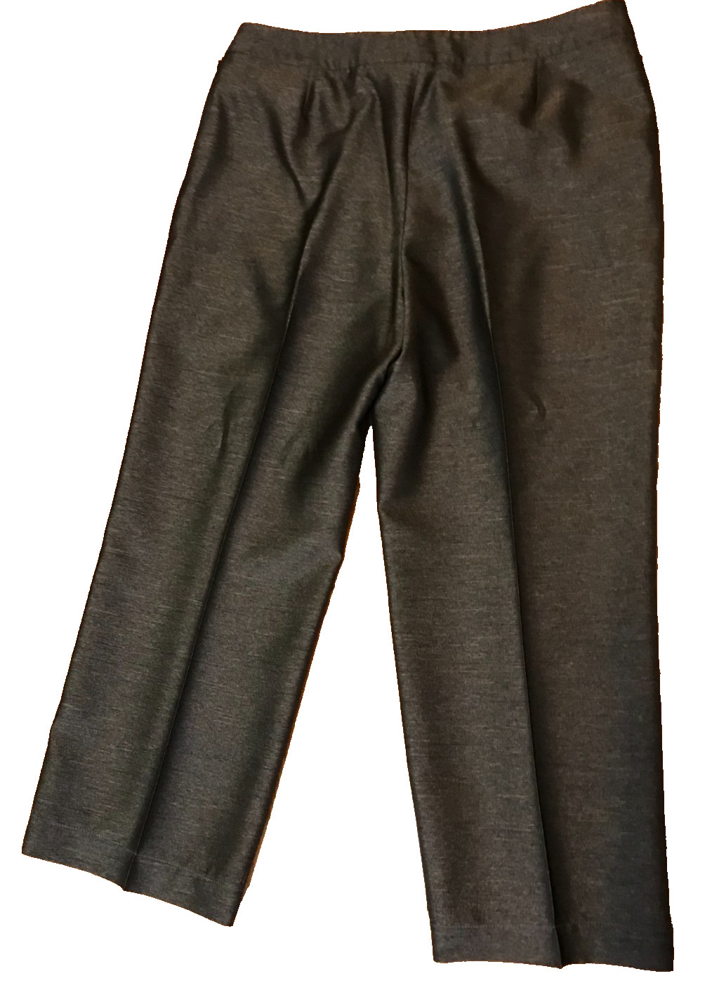 Le Suit Polyester Pant Suit Sz 16 Lined Silver Gray 2 Piece Shiny 38W x 28I