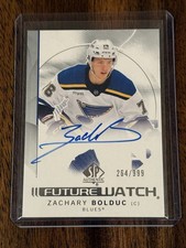 2024-25 SP Authentic Future Watch Auto #105 Zachary Bolduc /999 Blues