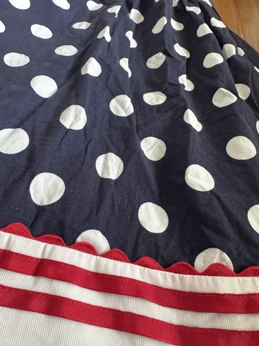 Rare Editions Girls Sleeveless Dress Size 7 Blue Red & White Polka Dot - Picture 4 of 5