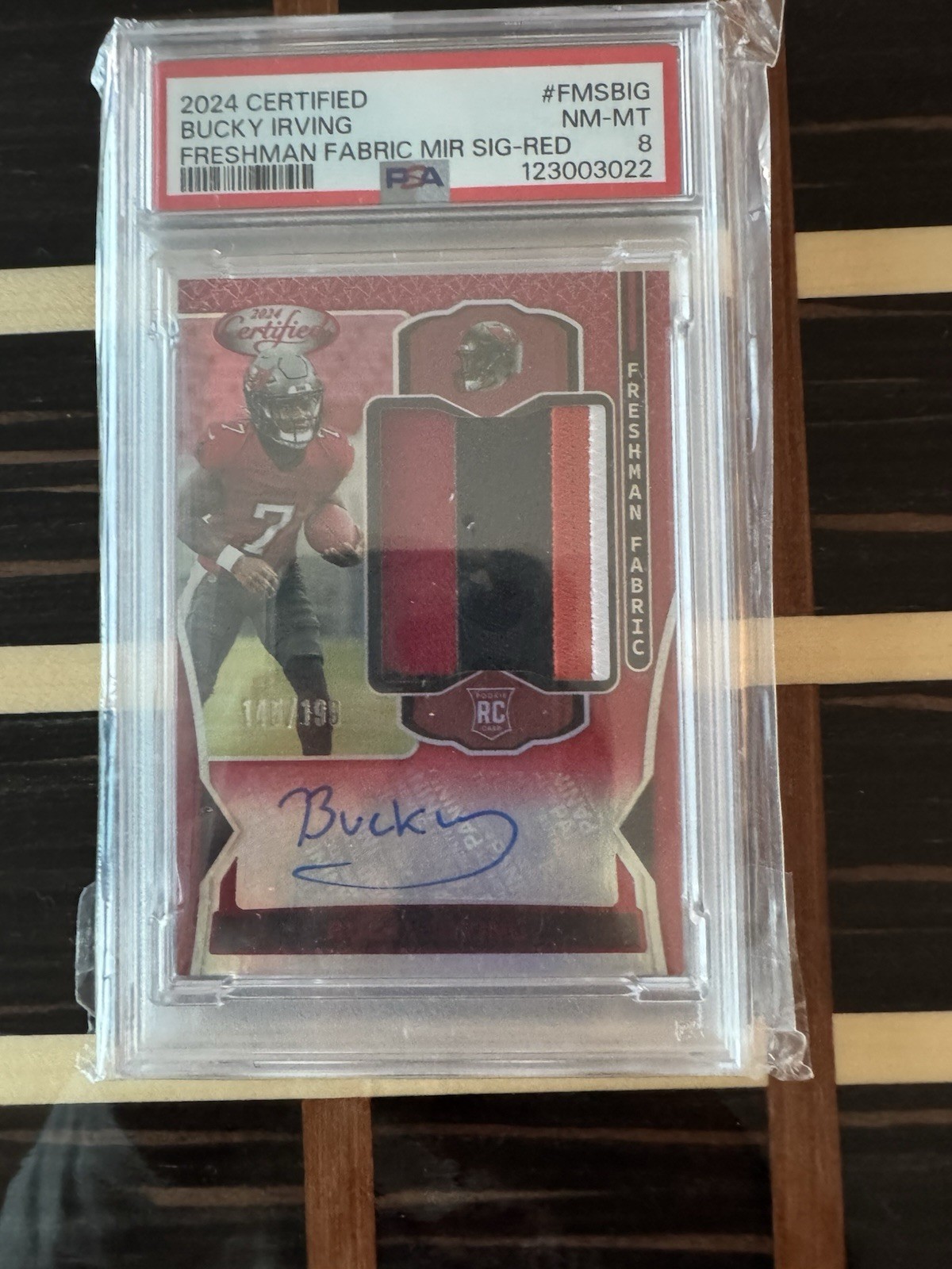 ￼ Bucky Irving 145 Out Of 199 2024 Certified Freshman Fabric Mir signature red