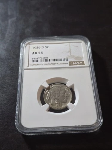 1936-D 5C Buffalo Nickel NGC GRADED AU55