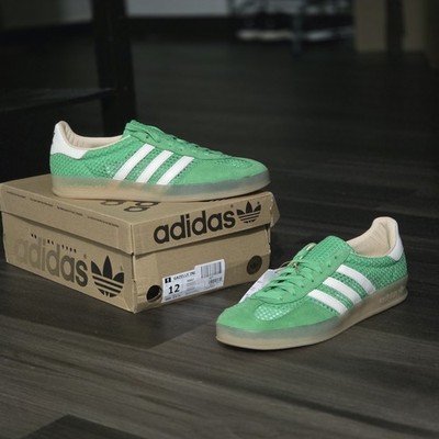 Adidas Originals Men's Green White Gazelle Indoor Shoes JH5417-Size US 12