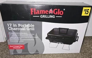 17” Portable Charcoal Grill Flame Glo – Compact BBQ Grill for Camping Tailgating
