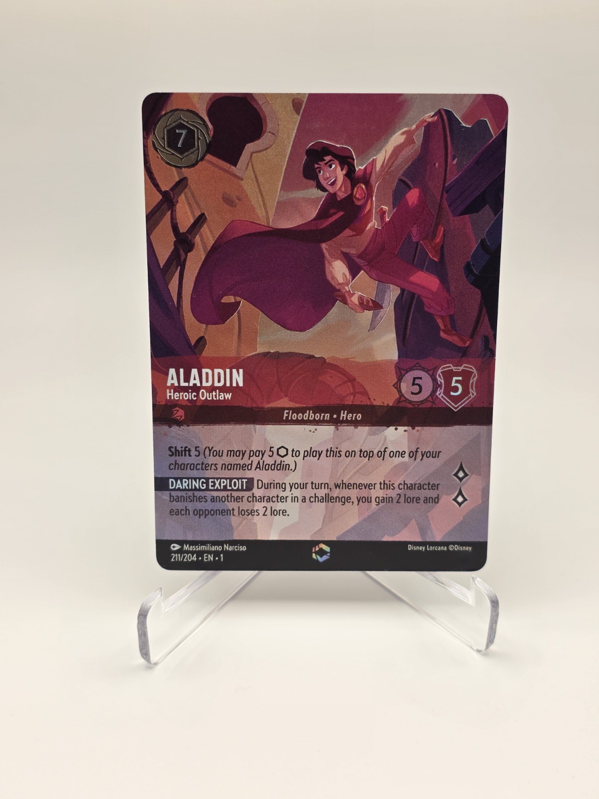 ALADDIN Heroic Outlaw 211/204 ENCHANTED FOIL Disney Lorcana The First Chapter