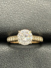Gold Sterling Silver Cubic Zirconia Engagement Ring Size 7 Eternity 925 D8