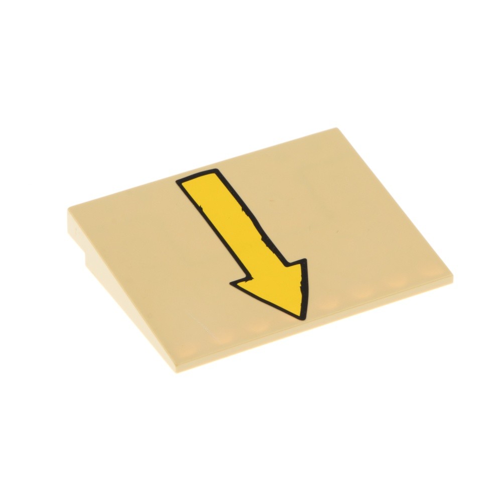 1x Lego Roof Tile 10° 6x8x1 Beige Ramp Plate Arrow Down 4515pb027R