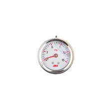 Redhorse Fuel Pressure Gauge 5001-15-1; White Face 0-15 psi, Liquid Filled