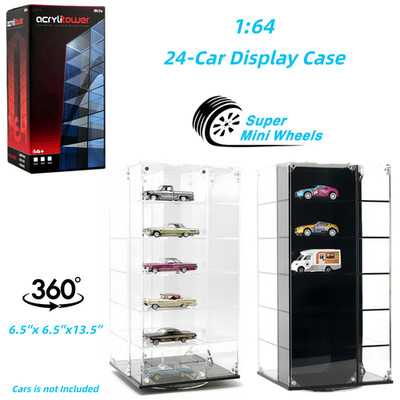 Showcase 1:64 Acrylitower 24Car Display Desk Top Spinner w/ Magnetic Covers