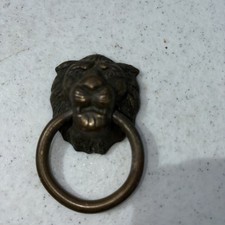 Vintage Szuflada Pull Metalowe okucia Uchwyt meblowy Głowa lwa Kołatki do drzwi Mały