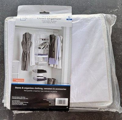 Mainstays 6 Shelf Hanging Closet Organizer Clear PEVA Storage Dorm