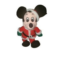 Vintage Disney Christmas Mickey Mouse Santa Claus Beanbag plush