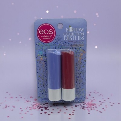 EOS Holiday Lip Balm Candy Apple & Sugar Plum Spritz 2 Tubes New