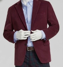 Tommy Hilfiger Mens Red Modern-Fit Corduroy Sport Coat Jacket Size 38R