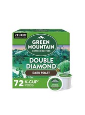 Green Mountain Coffee Double Diamond, K-Cup Pods, Dark Roast Coffee 72 EXP 2/26