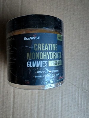 EcoWise Creatine Monohydrate 5000mg 120 Gummies Mango Exp 4/2027 New Sealed