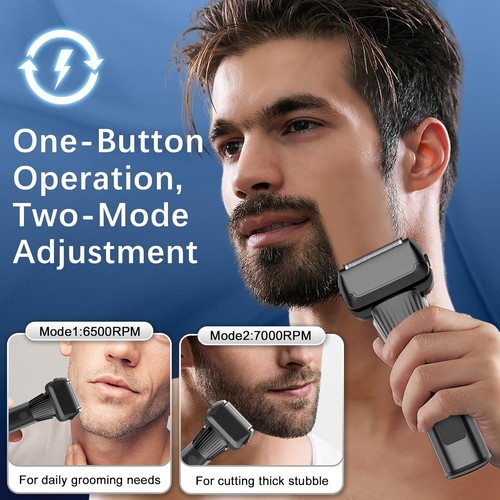 Mens Electric Razor Shaver 2-Speed 5-Blade Cordless Rechargeable Hair Trimmer - Picture 3 of 11