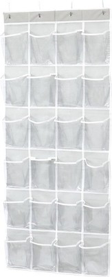 Simple Houseware 24 Pocket Over Door Shoe Organizer Gray