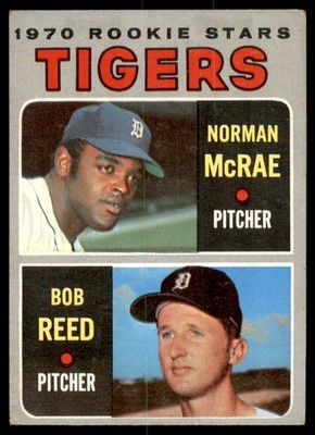 1970 Topps Tigers Rookie Stars Norm McRae/Bob Reed RC #207 EX