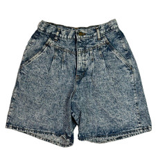 Vintage CHIC Acid Wash Denim High Waisted Shorts Size 10 Average Waist 28" 80s