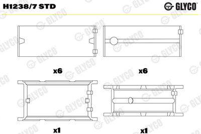 GLYCO H1238/7 STD Crankshaft Bearings for BMW