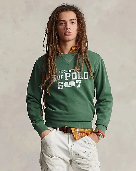 Polo Ralph Lauren Collegiate-Inspired Fleece Sweatshirt - XS - Fade Green - NWT image 4