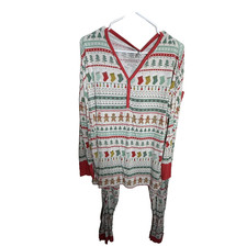 Little Sleepies Adult Pajama Set Christmas Holiday Shirt  Pants Bamboo