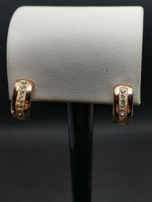 925 echt Silber "Halbreifen" Damen Ohrringe Rose Gold Vergoldet 24 Karat