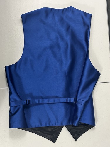 NEW Michael Kors Tuxedo Prom Dress Suit Vest Mens M royal blue polyester - Picture 3 of 6