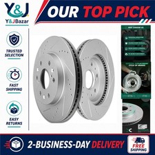 SCITOO Front Brake Rotors 2pc Drilled Slotted Cadillac Chevy GMC