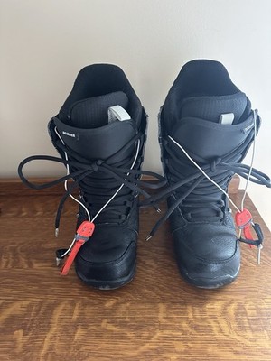 Mens Burton Invader Imprint 1 Black Snowboard Boots Lace up  6 M EUC