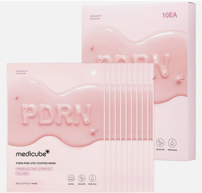 medicube Salmon DNA PDRN Pink Vita Coating Mask - 10 Pack - Hydration & Firming