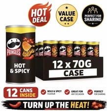 Pringles Hot & Spicy Snacking Crisps Pack of 12 x 70g