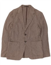 Giacca blazer uomo Zara 2 bottoni UK 36 piccolo marrone pied de poule AL17