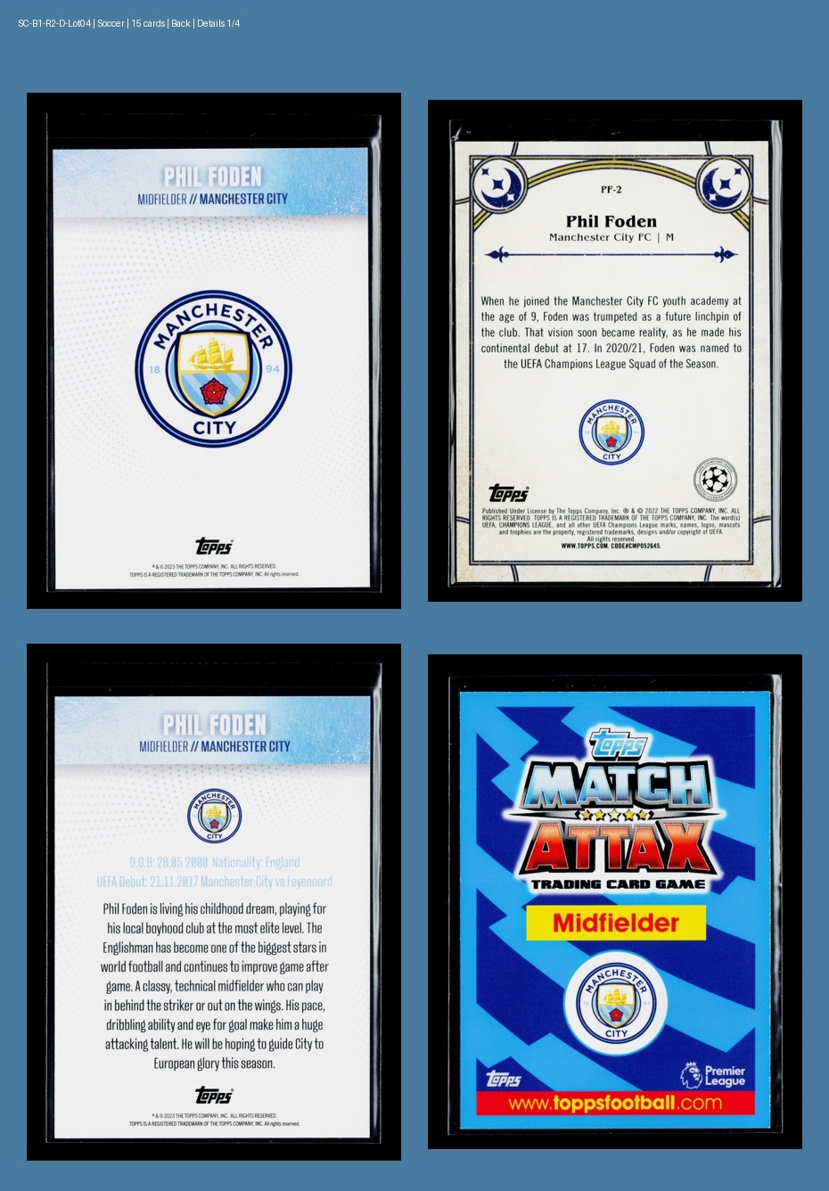 ⚽ Phil Foden ROOKIE Soccer Lot (15) Manchester City No Dups Parallel NM England view 4