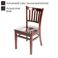 Oak Street Mfg WC102BLKWINE Verticalback Black Wood Chair w/Wine