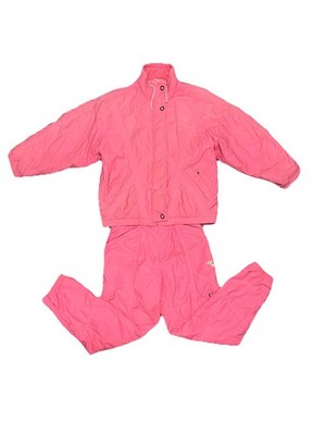 VINTAGE 80s - luhta lake louise canada - 2 piece NEON PINK Ski suit, women s (L)