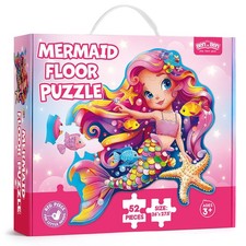52 Piece Mermaid Floor Paper Jigsaw Puzzle for Kids Toddlers Boys Girls Gift