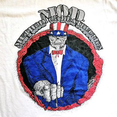 Vintage 80s MOD Method of Destruction T Shirt Size Large Single Stitch
