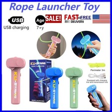 1/2PCS Lasso String Shooter Loop Toy Handheld Zip Rope Launcher Propeller NEW CE
