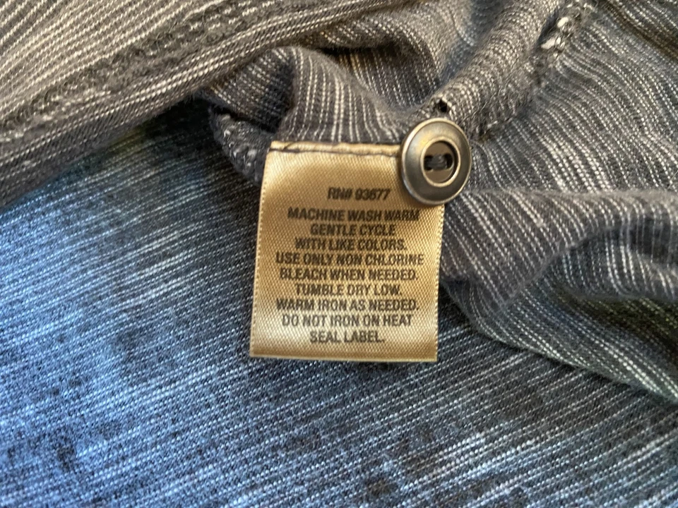 Camisa Henley Foundry Grande y Alta Para Hombre 4XL Gris Algodón Rayas Manga Larga Foto 4 de 4