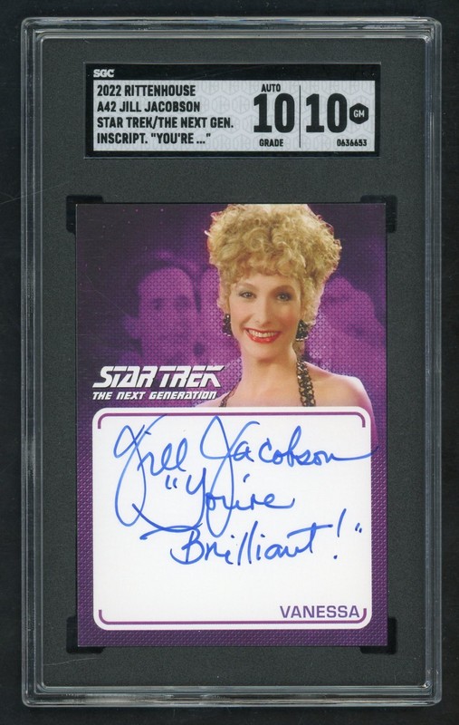 2022 Rittenhouse Star Trek The Next Gen Jill Jacobson Auto Inscription SGC 10/10
