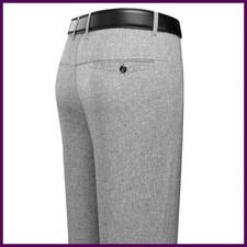 Mens Trousers Business Casual Pants Summer Autumn Dress Straight Pants.