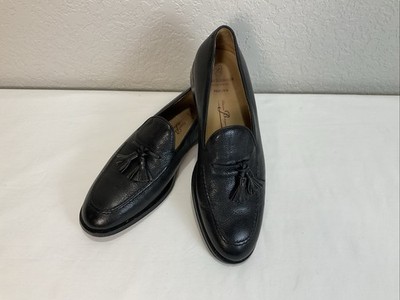 Mens Allen Edmonds Black Perugia Loafers Genuine Bologna Flex Tassels Sz 9 Italy