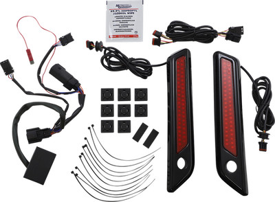 Custom Dynamics Satteltasche Scharnier Doppel Farbe Akzent Licht Rot-Schwarz #
