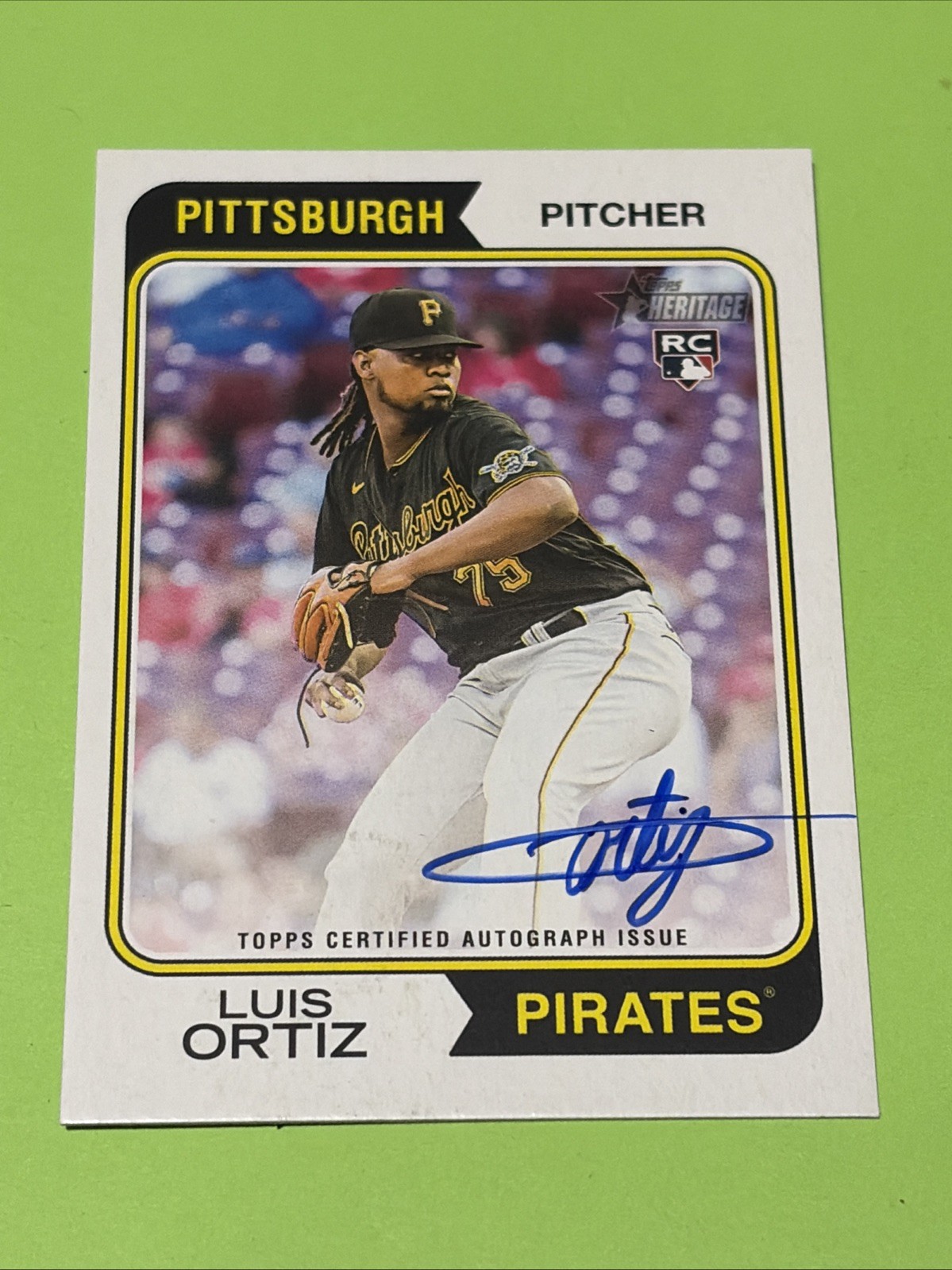 Luis Ortiz Auto 2023 Topps Heritage #ROA-LOR  RC Pittsburgh Pirates