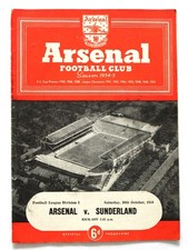 ARSENAL v SUNDERLAND DIVISION 1 1954/55 30/10/1954