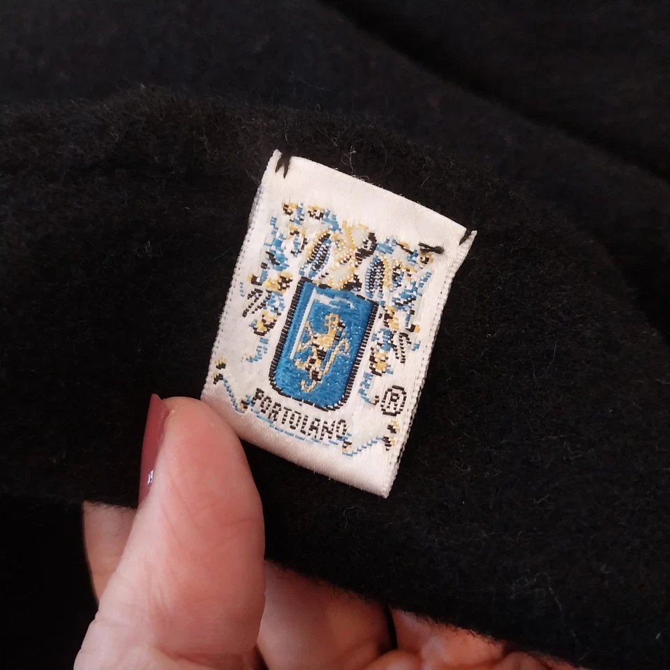 Poncho Portoland 100% Lana Negro Abrigo Cárdigan Flecos Capa S, M, L, Talla Única Foto 2 de 4