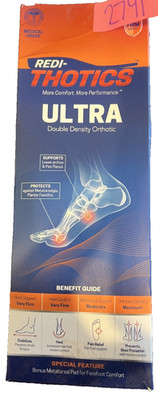 Redi-Thotics Ultra Orthotic Insoles Size D (M: 9 9.5 W: 10 10.5)   Open Box