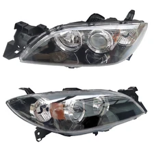 Pair Headlights Left + Right Sid For 2004 2005 2006 2007 2008 2009 Mazda 3 Sedan
